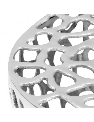 Tavolino da Caffè in Alluminio Pressofuso 70x30 cm Argento