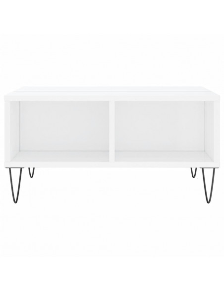 Tavolino da Salotto Bianco Lucido 60x60x30 cm Legno Multistrato