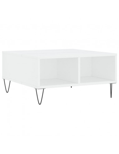 Tavolino da Salotto Bianco 60x60x30 cm in Legno Multistrato