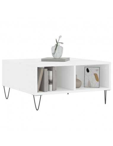 Tavolino da Salotto Bianco 60x60x30 cm in Legno Multistrato