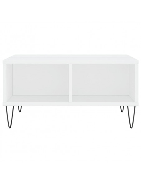 Tavolino da Salotto Bianco 60x60x30 cm in Legno Multistrato