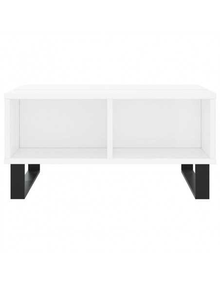 Tavolino da Salotto Bianco Lucido 60x60x30 cm Legno Multistrato
