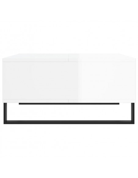 Tavolino da Salotto Bianco Lucido 60x60x30 cm Legno Multistrato