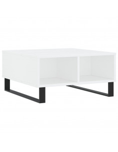 Tavolino da Salotto Bianco 60x60x30 cm in Legno Multistrato 2