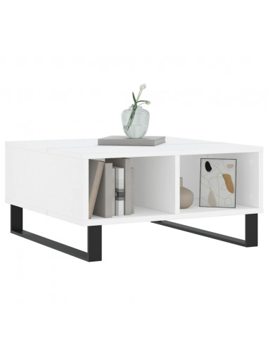 Tavolino da Salotto Bianco 60x60x30 cm in Legno Multistrato