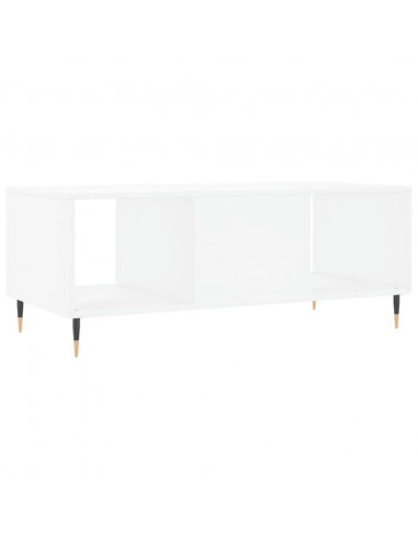 Tavolino da Salotto Bianco 102x50x40 cm in Legno Multistrato