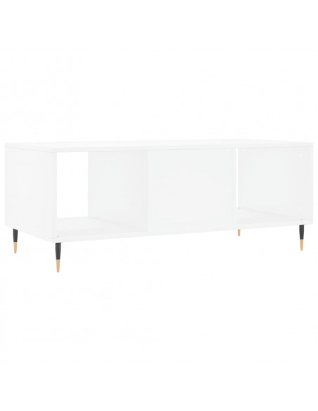 Tavolino da Salotto Bianco 102x50x40 cm in Legno Multistrato