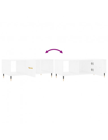 Tavolino da Salotto Bianco 102x50x40 cm in Legno Multistrato