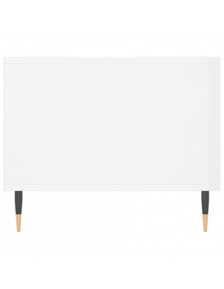 Tavolino da Salotto Bianco Lucido 102x50x40cm Legno Multistrato