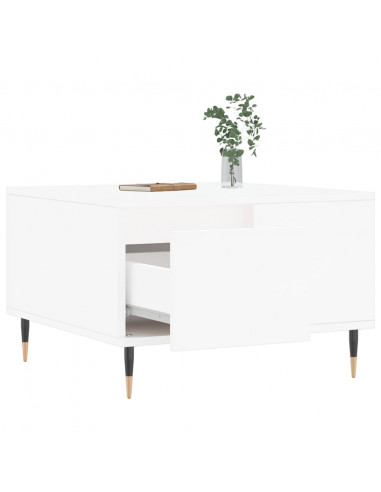 Tavolino da Salotto Bianco 55x55x36,5 cm in Legno Multistrato