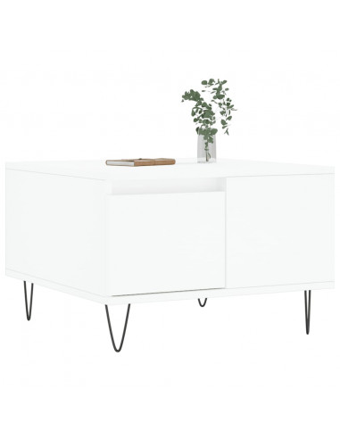 Tavolino da Salotto Bianco 55x55x36,5 cm in Legno Multistrato