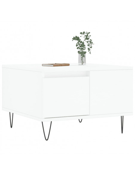 Tavolino da Salotto Bianco 55x55x36,5 cm in Legno Multistrato
