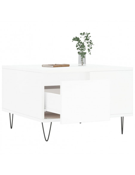 Tavolino da Salotto Bianco 55x55x36,5 cm in Legno Multistrato