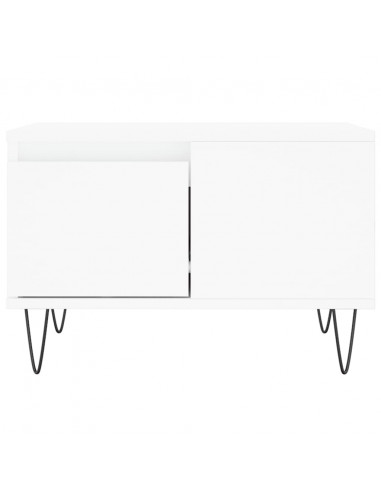 Tavolino da Salotto Bianco 55x55x36,5 cm in Legno Multistrato