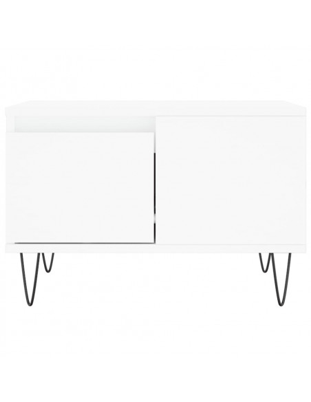 Tavolino da Salotto Bianco 55x55x36,5 cm in Legno Multistrato