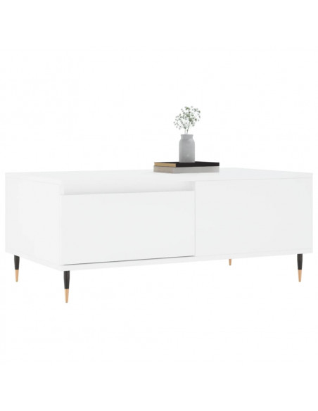 Tavolino da Salotto Bianco 90x50x36,5 cm in Legno Multistrato