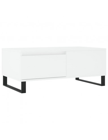 Tavolino da Salotto Bianco 90x50x36,5 cm in Legno Multistrato