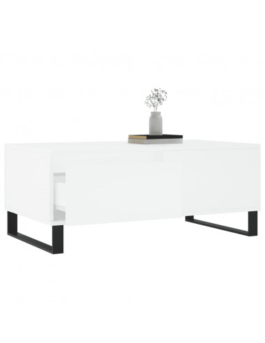 Tavolino da Salotto Bianco 90x50x36,5 cm in Legno Multistrato