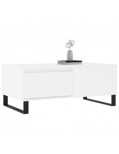 Tavolino da Salotto Bianco 90x50x36,5 cm in Legno Multistrato