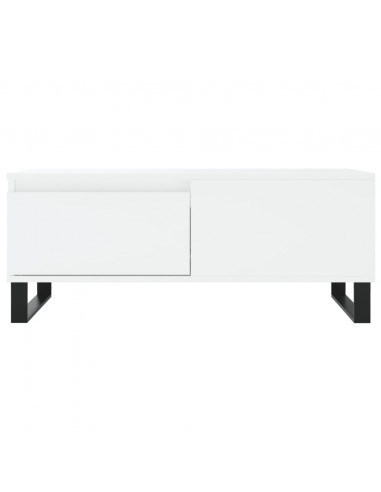 Tavolino da Salotto Bianco 90x50x36,5 cm in Legno Multistrato