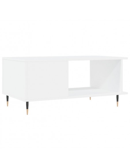 Tavolino da Salotto Bianco 90x50x40 cm in Legno Multistrato