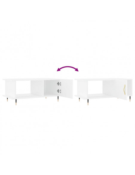 Tavolino da Salotto Bianco 90x50x40 cm in Legno Multistrato