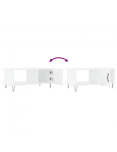 Tavolino da Salotto Bianco 90x50x40 cm in Legno Multistrato