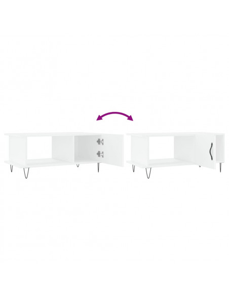 Tavolino da Salotto Bianco 90x50x40 cm in Legno Multistrato