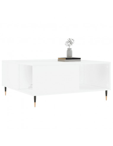 Tavolino da Salotto Bianco 80x80x36,5 cm in Legno Multistrato