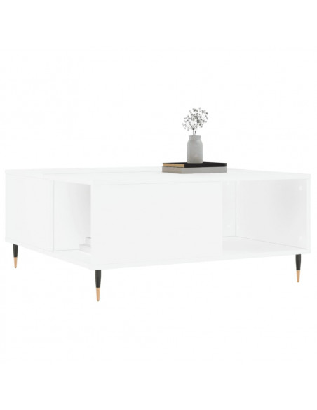 Tavolino da Salotto Bianco 80x80x36,5 cm in Legno Multistrato