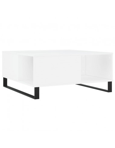 Tavolino da Salotto Bianco 80x80x36,5 cm in Legno Multistrato