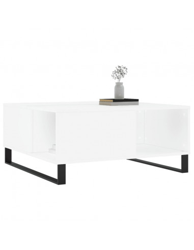 Tavolino da Salotto Bianco 80x80x36,5 cm in Legno Multistrato