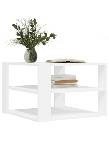 Tavolino da Salotto Bianco 59,5x59,5x40 cm in Legno Multistrato