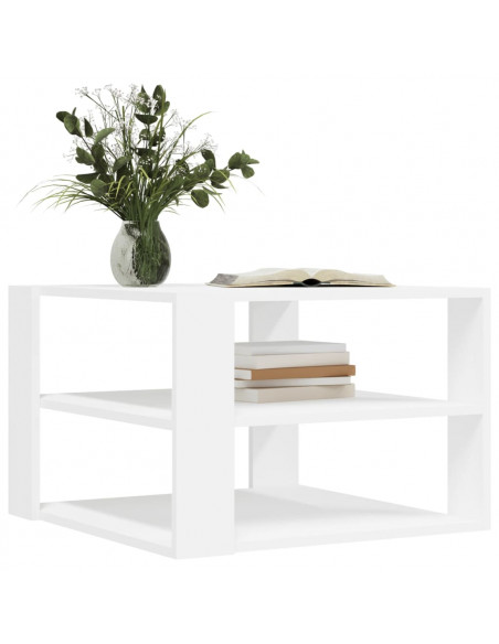 Tavolino da Salotto Bianco 59,5x59,5x40 cm in Legno Multistrato