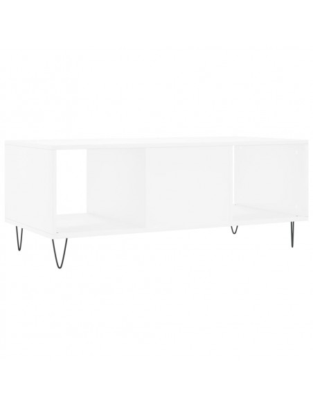 Tavolino da Salotto Bianco 102x50x40 cm in Legno Multistrato