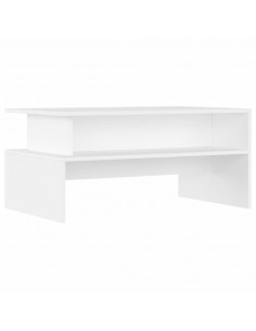 Tavolino da Salotto Bianco 90x55x42,5 cm in Legno Multistrato 2