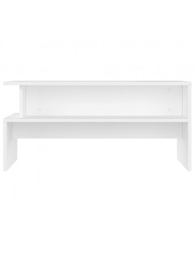 Tavolino da Salotto Bianco 90x55x42,5 cm in Legno Multistrato