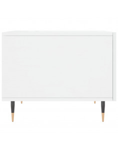 Tavolino da Salotto Bianco Lucido 50x50x40 cm Legno Multistrato 2