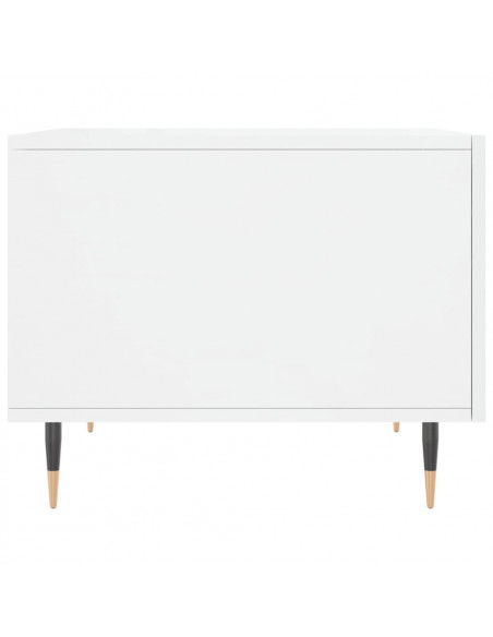 Tavolino da Salotto Bianco Lucido 50x50x40 cm Legno Multistrato