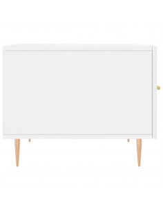 Tavolino da Salotto Bianco Lucido 50x50x40 cm Legno Multistrato 2