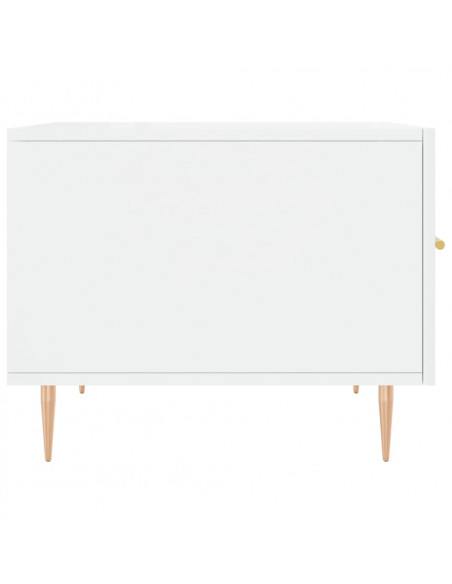 Tavolino da Salotto Bianco Lucido 50x50x40 cm Legno Multistrato