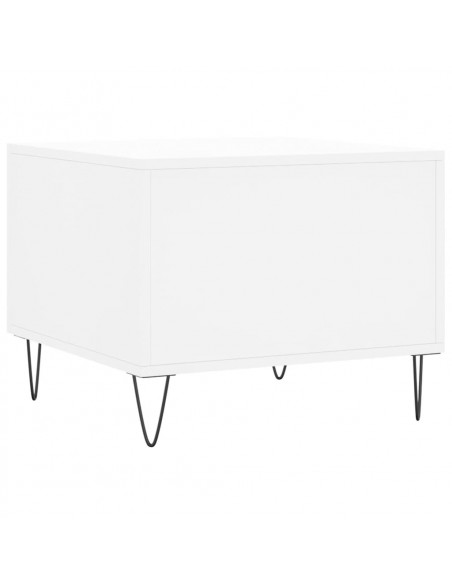 Tavolino da Salotto Bianco 50x50x40 cm in Legno Multistrato