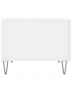 Tavolino da Salotto Bianco Lucido 50x50x40 cm Legno Multistrato 2