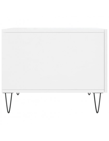 Tavolino da Salotto Bianco Lucido 50x50x40 cm Legno Multistrato