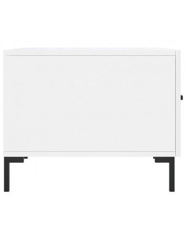 Tavolino da Salotto Bianco Lucido 50x50x40 cm Legno Multistrato
