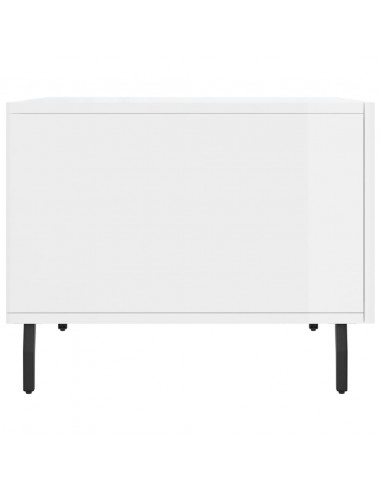 Tavolino da Salotto Bianco Lucido 50x50x40 cm Legno Multistrato