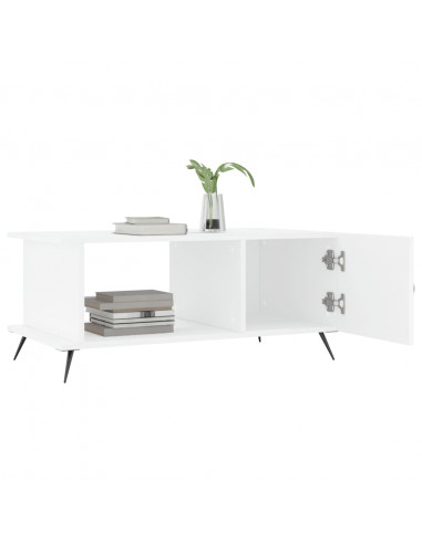 Tavolino da Salotto Bianco 90x50x40 cm in Legno Multistrato