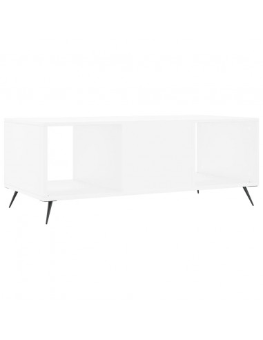 Tavolino da Salotto Bianco 102x50x40 cm in Legno Multistrato