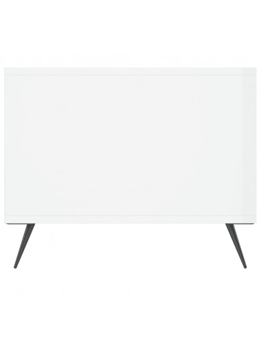 Tavolino da Salotto Bianco Lucido 102x50x40cm Legno Multistrato