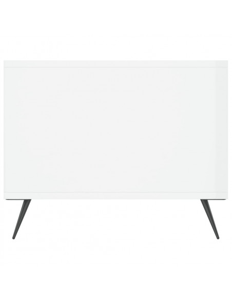 Tavolino da Salotto Bianco Lucido 102x50x40cm Legno Multistrato